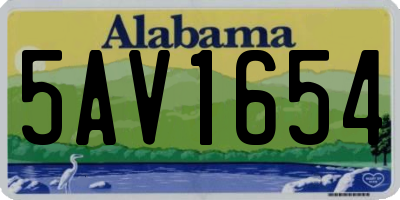AL license plate 5AV1654