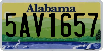 AL license plate 5AV1657