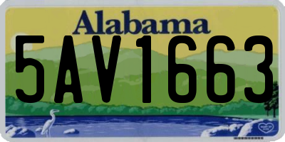 AL license plate 5AV1663