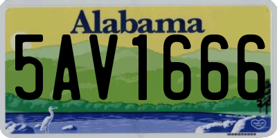 AL license plate 5AV1666