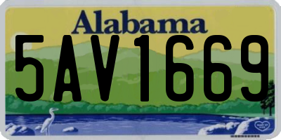 AL license plate 5AV1669
