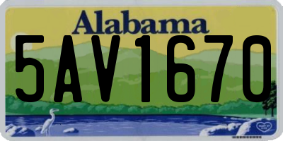 AL license plate 5AV1670