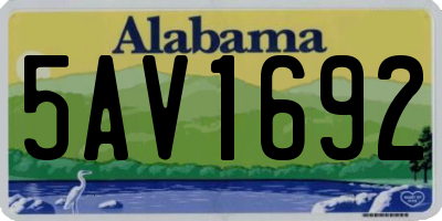 AL license plate 5AV1692
