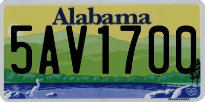 AL license plate 5AV1700