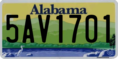 AL license plate 5AV1701