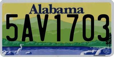 AL license plate 5AV1703