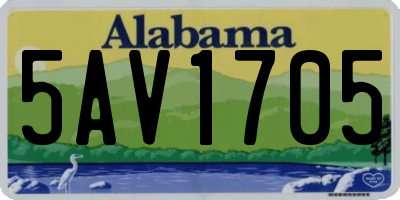 AL license plate 5AV1705