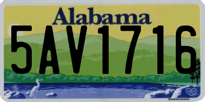 AL license plate 5AV1716