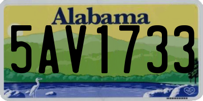 AL license plate 5AV1733