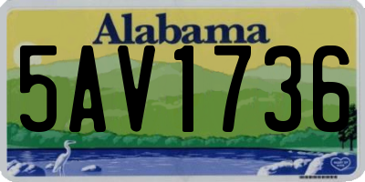 AL license plate 5AV1736