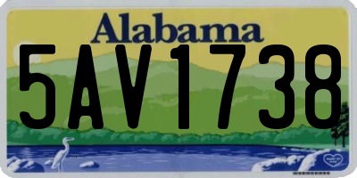 AL license plate 5AV1738