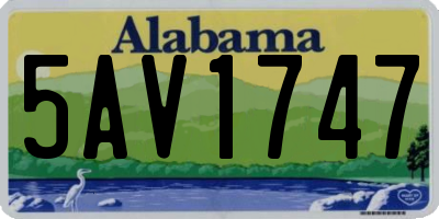AL license plate 5AV1747