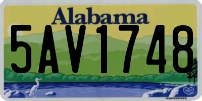 AL license plate 5AV1748