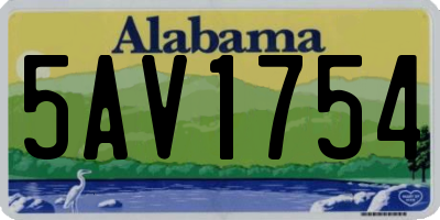 AL license plate 5AV1754