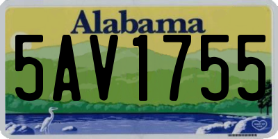 AL license plate 5AV1755