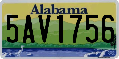 AL license plate 5AV1756