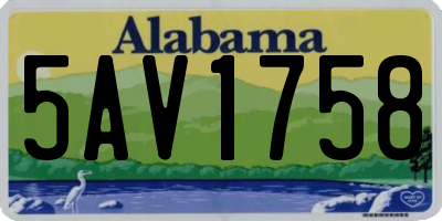 AL license plate 5AV1758