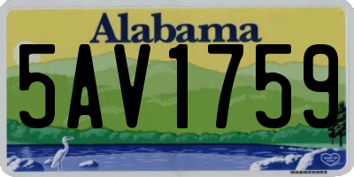 AL license plate 5AV1759