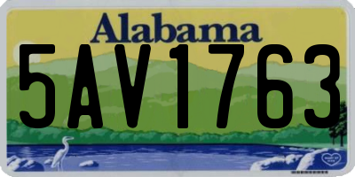 AL license plate 5AV1763
