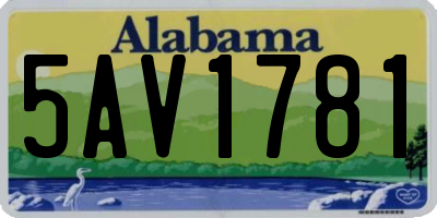 AL license plate 5AV1781