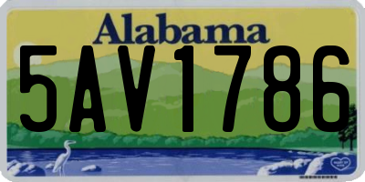 AL license plate 5AV1786
