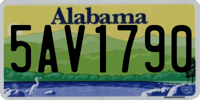 AL license plate 5AV1790