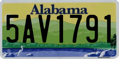 AL license plate 5AV1791