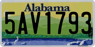 AL license plate 5AV1793