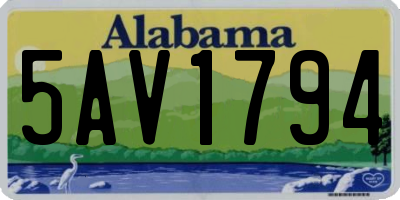 AL license plate 5AV1794