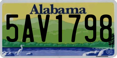 AL license plate 5AV1798