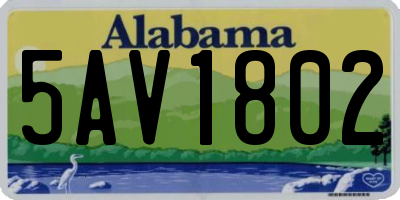 AL license plate 5AV1802