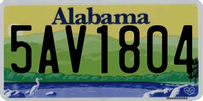 AL license plate 5AV1804