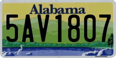 AL license plate 5AV1807