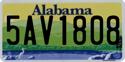 AL license plate 5AV1808