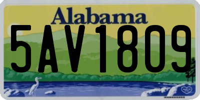 AL license plate 5AV1809