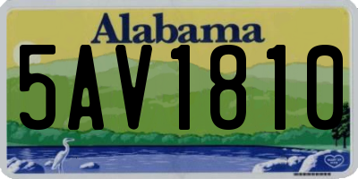 AL license plate 5AV1810