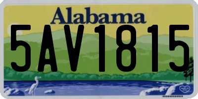 AL license plate 5AV1815