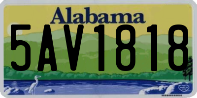 AL license plate 5AV1818