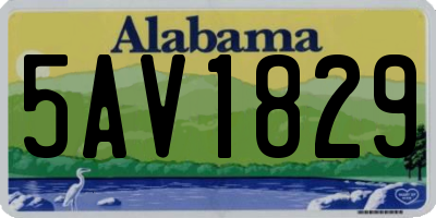AL license plate 5AV1829