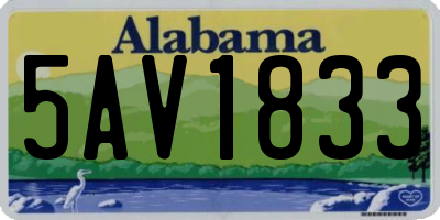 AL license plate 5AV1833