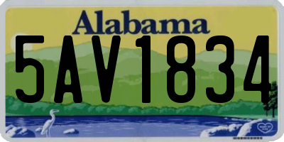 AL license plate 5AV1834