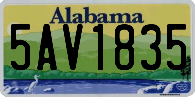 AL license plate 5AV1835