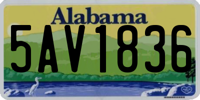 AL license plate 5AV1836