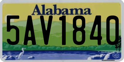 AL license plate 5AV1840