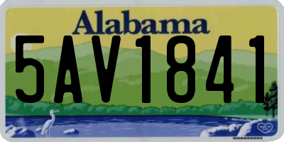 AL license plate 5AV1841