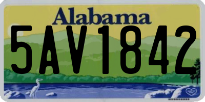 AL license plate 5AV1842