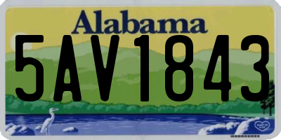 AL license plate 5AV1843