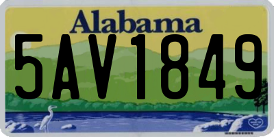 AL license plate 5AV1849