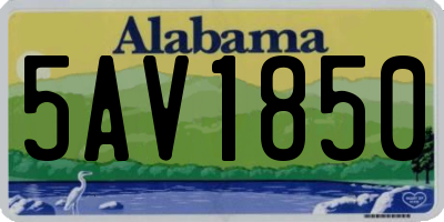 AL license plate 5AV1850