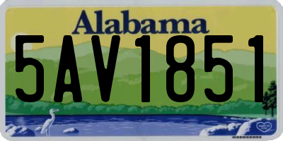 AL license plate 5AV1851